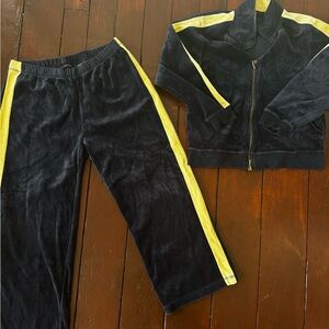 Y2k navy and Yellow Tracksuit Set